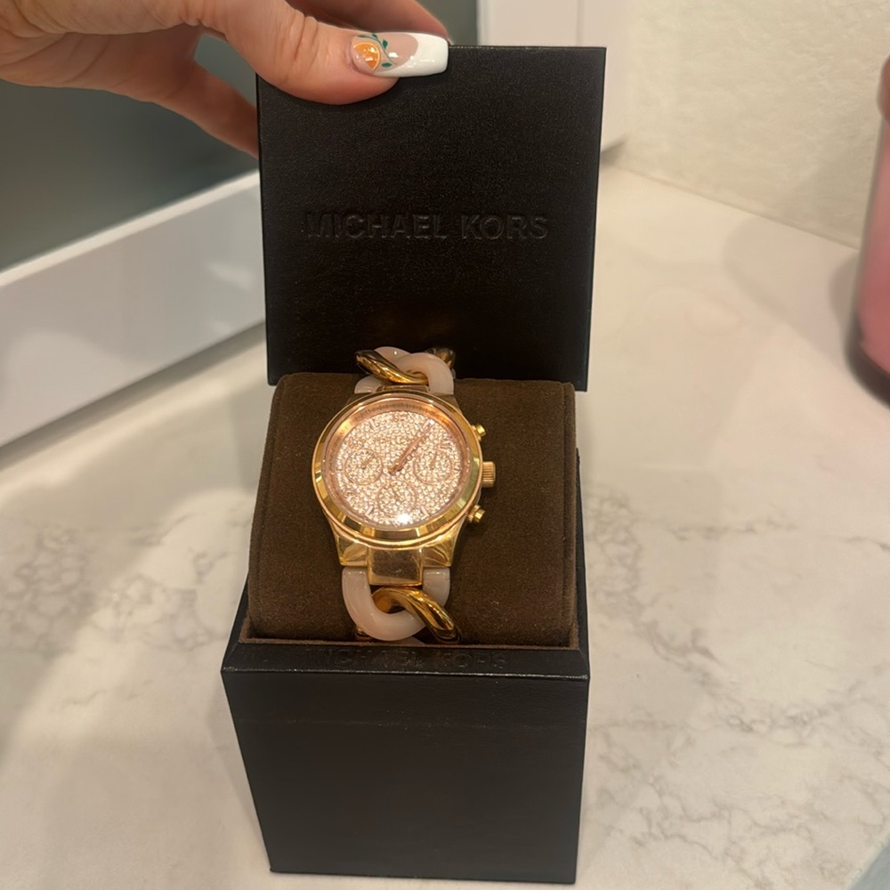 Michael Kors Rose Gold & Pink Watch Great Condition!